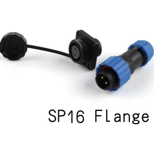 SP16 Flange TYPE 2/3/4/5/6/7/9Pin Industrial Wire Connectors IP68 Waterproof Aviation Connector Male Plug And Femal Socket