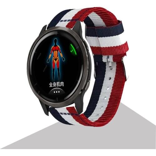 Sport Correa Watchband Strap For Garmin Vivoactive 4 3 /Venu SQ／Venu 2 Nylon Wrist Band Bracelet For Forerunner 245 245M 645