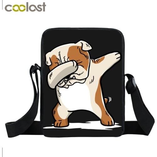 Dab Puppy Shiba Inu / German Shepherd / Bull Dog Mini Messenger Bag Women Shoulder Bag student Crossbody Bags Girls Book Bags