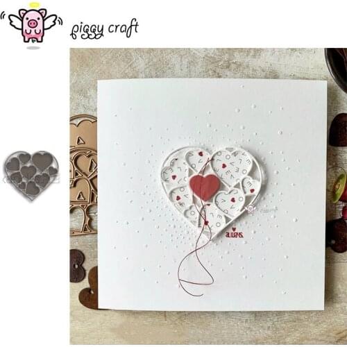 Piggy Craft metal cutting dies cut die mold 3Pcs Heart shape frame Scrapbook paper craft knife mould blade punch stencils dies