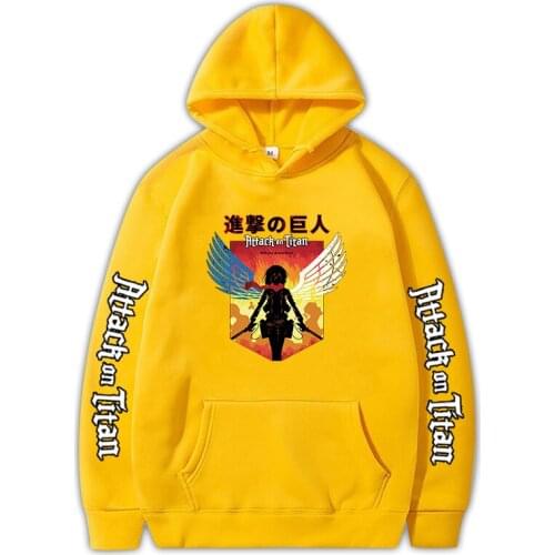 Attack On Titan Sweatshirt Hipster Boy and Girls Pullover Hooded Hip Hop Style Casual Tops Polyester Loose Hoody