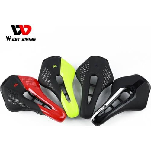 WEST BIKING Ultralight Bicycle Saddle Waterproof PU Breathable Cycling Seat MTB Road Bike Racing Saddle Soft Seat Cushion Parts