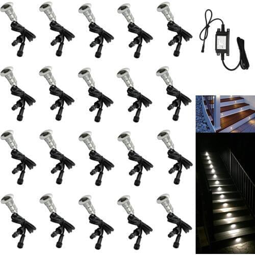 20PCS/lot 26mm Half Moon Eyelid 12V Low Voltage IP65 Waterproof Garden Yard LED Deck Rail Stair Step Terrace Inground Lights