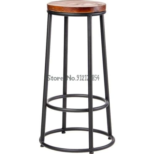 Loft American Wrought Iron Bar High Stool Cashier Reception Desk Chair Coffee Shop Ktv Bar Chair Industrial Style