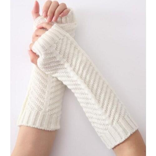 Womens Girls Long Knit Hand Sleeves