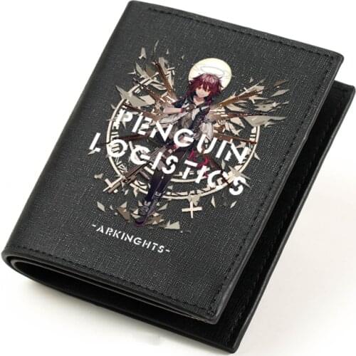 Arknights Exusiai Texas Cosplay Long Short Purse PU Folding Wallet Unisex Cartoon Printing Card Holder Billfold Student Gifts