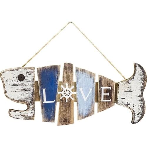 1PC Mediterranean Retro Fishes Listing Whale Lighthouse Fish Bones Shape Beach Rest Brand Country Iron Anchor House Decoration