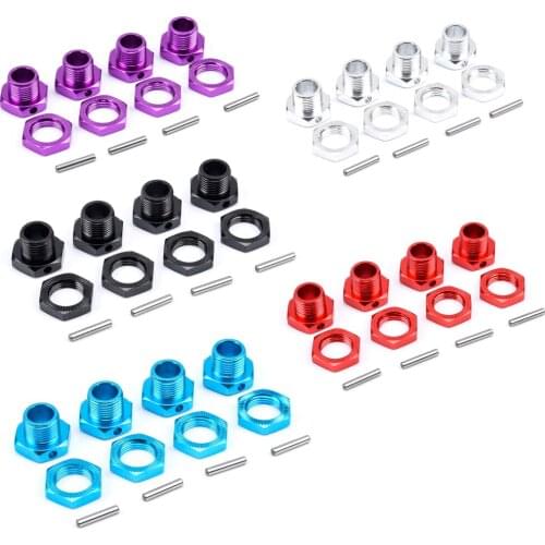 4PCS RC Wheel Hex Driver 17MM Aluminum Alloy Wheel Hex Coupler Spare Accessory Parts Kit for HSP 1/8 RC Crawler Car