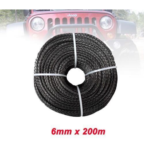 6MM*200M Synthetic Winch Line UHMWPE Fiber Rope For 4WD 4x4 ATV UTV Boat Recovery Offroad