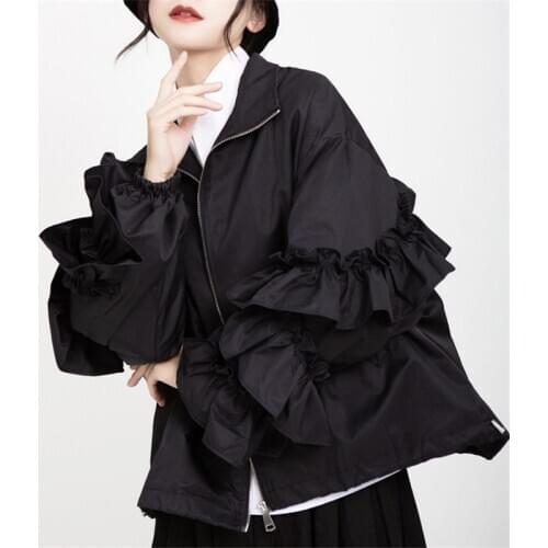 Agaric Edge With Bubble Sleeve Windproof Warm Coat Women Jacket Cotton Black Outdoors Sportswear Fashion 2020 New Women jackets