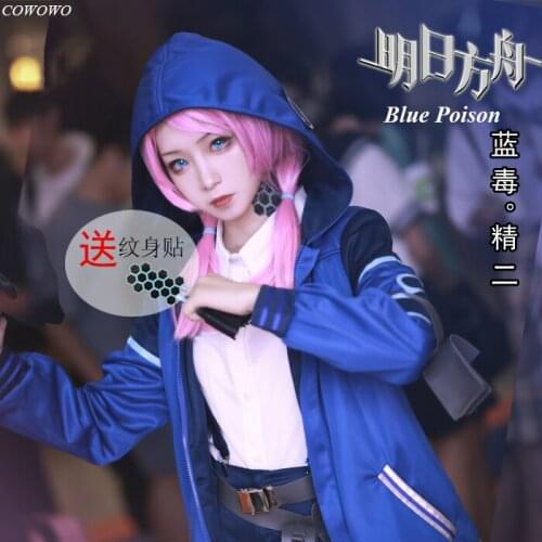 Anime! Arknights Blue Poison Azureus Version 2.0 Battle Suit Uniform Cosplay Costume Halloween Party Dailydress For Women S-XXL