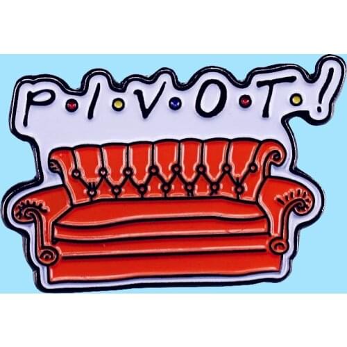 Friens Tv Show Pivot Sofa Brooch and Enamel Pins Fashion Jewelry Lapel Pins Badges Cosplay Accessories