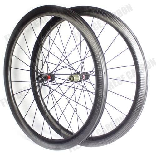 FIERCE 700C Road Bike Wheels 45mm Depth Full Dimple Road Wheelset DT SWISS 350/240 Tubeless Ready Disc Brake Wheelset for Sale