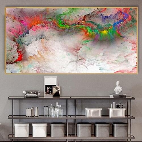 Purple Yellow Blue Colorful Cloud Abstract Oil Painting Canvas Painting Wall Art Print Poster For Living Home Room Decor Picture