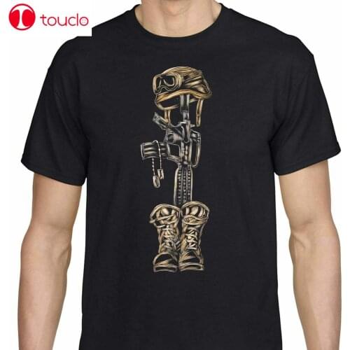 Military Lover T Shirts Army Helmet Ar15 Usmc Fashion Printed Black Tee Crewneck