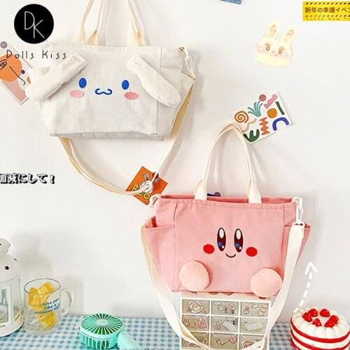 Ladies Canvas Handbag Female Kawaii Cartoon Embroidered Crossbody Bag Cute Student Book Bag Japanese JK Bag for Women