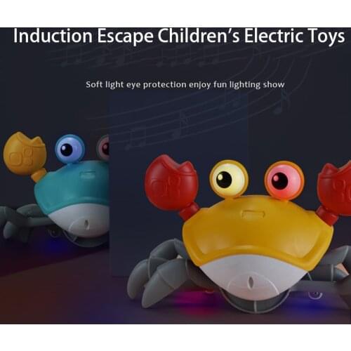Toy Crab Induction Escape Childrens Electric Toys Obstacle Avoidance Induction Charging Glowing Music New Strange Stall Night