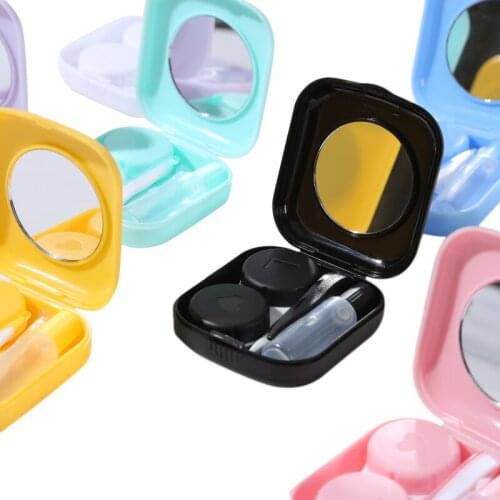 1 Pcs Pocket Portable Mini Contact Lens Case Easy Carrying Make Up Beauty Pupil Storage Box Mirror Container Travel Kit