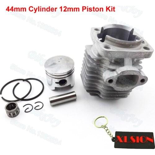44mm Cylinder Piston Kit 12mm Pin For 49cc 2 Stroke Engine Mini Moto Dirt Pocket Bike ATV Quad Minimoto Motorcycle