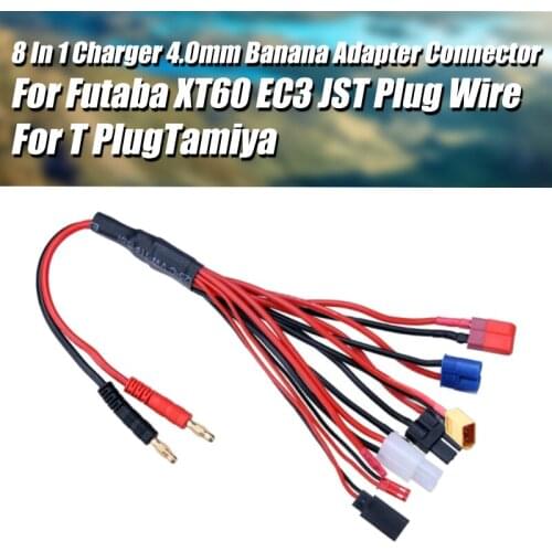 Good Sale RC Lipo Battery Charger Adapter Connector Splitter Cable 8 in 1 Octopus Convert Wire to 4.0mm Banana Plug for TRX