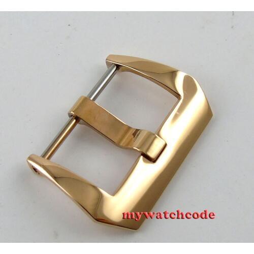 22mm 316L stainless steel rose golden screw-in buckle fit parnis mens watch B7