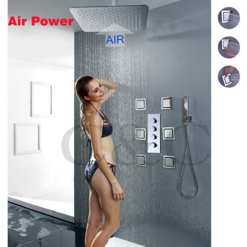 Bathroom Rainfall Bath Shower Faucet Set UFO Ultra-thin Stainless Steel 304 Air Drop Shower Head