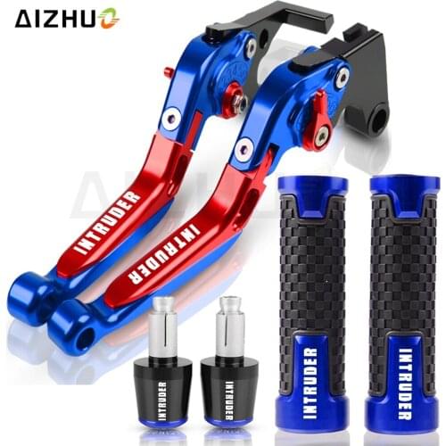 Motorcycle Hand Grips Ends CNC Brake Clutch Levers Handlebar Handle Bar End FOR SUZUKI INTRUDER 1400 1990-2004 2003 2002 2001