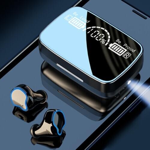 M9 Earphone Wireless Headset Bluetooth Headsets Smart LED Digital Display Earphone with Flashlight Function Earphone