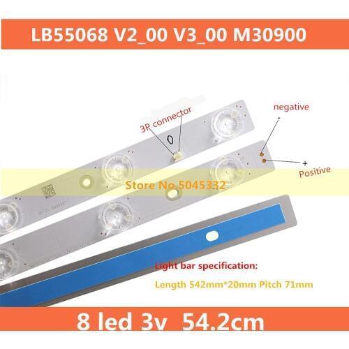 New Kit 16 PCS LED backlight strip for LB55068 V2_00 V3_00 M30900 25V0 E74739