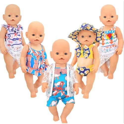 2020 Swim Suit Doll Clothes Fit 17 inch 43cm Doll Clothes Born Baby Suit For Baby Birthday Festival Gift