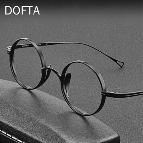 DOFTA Vintage Titanium Glasses Frame Men Round Optical Myopia Prescription Eyeglasses Frames Women Retro Small Eyewear