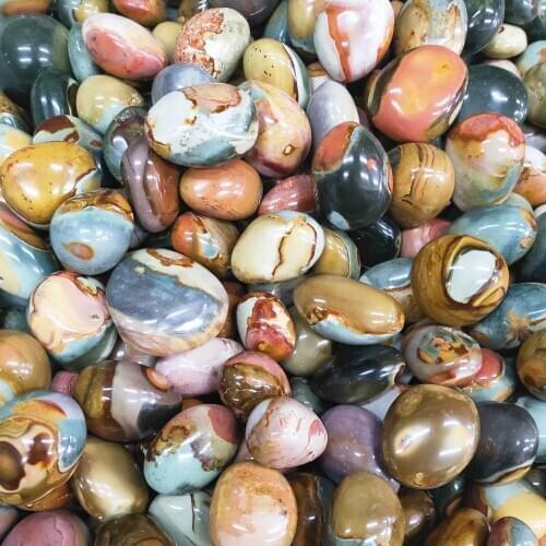 Wholesale Crystal palm stone Natural Ocean Jasper Worry Stone Quartz gemstone Anxiety Stress Relieve Reiki Healing 3pcs
