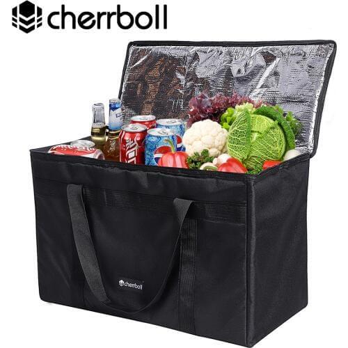 Cherrboll Extra Large Size Ice Pack For All Seasons Reusable Grocery Shopping Box Bags Large Food Cooler Box Bags (35*29*58cm )