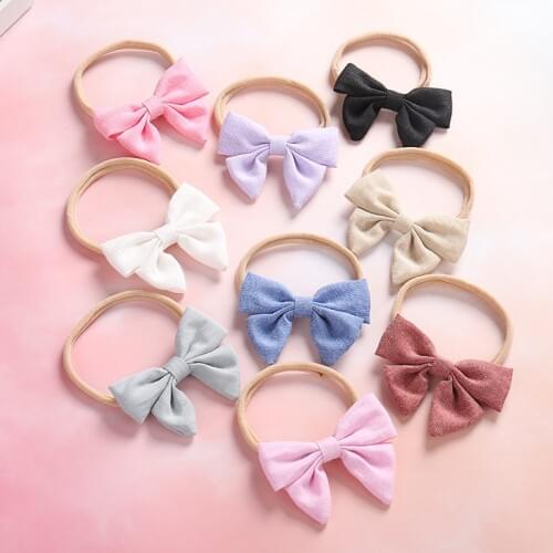 1pcs Girls Nylon Headband Hair Bows Head Band Elastic Bowknot Hairband for Children Kids Toddler Hair Accessories Headwear