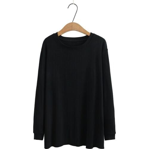 Plus Size XL-4XL Womens Long Sleeved Solid Cotton Shirts Casual Simple Oversized Spring Summer Muslim Tops