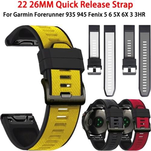 26/22mm Watchband For Garmin Fenix 6 6X 5 5X 3HR Silicone Band Watch Easyfit Wrist Replacement Strap For Forerunner 935 945 Belt