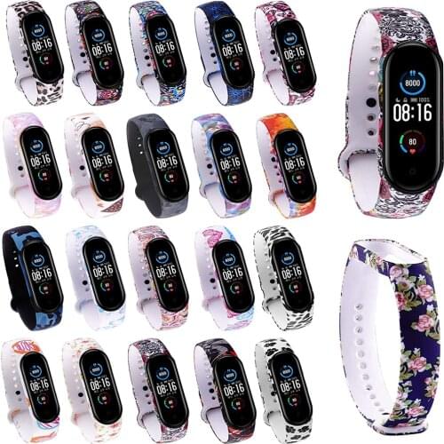 For Mi Band4 Wristband Silicone Varied Flowers Printing Bracelet For Mi Band3 4 Fashionable Sport Wrist Strap For Xiaomi Mi 3 4