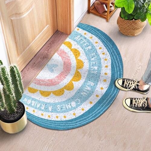 Extra Durable Front Door Mat Semicircle Rainbow Rug Non-Slip Dust-proof Doormat Outdoor Indoor Easy Clean Shoes Scraper Rugs Mat