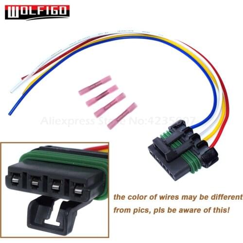 WOLFIGO 1 PC / 5PCS PT1231 Blower Motor Resistor 4-Way Connector Pigtail Harness Fit For Colorado Canyon HVAC 12129565,15306069