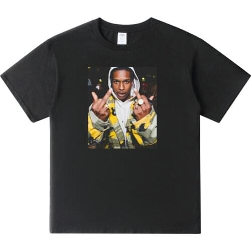 Funny Rare Top Aap Rocky Unisex T Shirt Casual Men O-neck Cotton T-shirt Hip Hop T Shirt Cool Tees Tops Harajuku