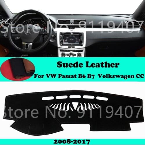 For Volkswagen VW Passat B6 B7 08-17 Passat CC Suede Leather Dashmat Dashboard Cover Pad Dash Mat Carpet Car-Styling Accessories
