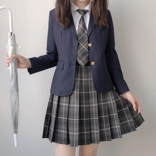 Adult Women Solid Color Suits Blazer Work Female Students Suit Coat Long Sleeve Jackets Coats Outwear For JK School Uniform