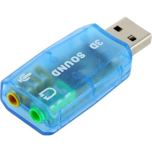 1 Pc 3D Audio Card Usb 1.1 Mic/Speaker Adapter Surround Sound 7.1 Ch Voor Laptop Notebook