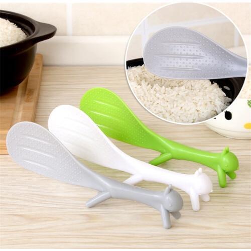 1Pc Creative Lovely Plastic Squirrel Rice Spoon Kitchen Accessories For Kitchen Cuisine Instruments Kitchen Gadgets Random Color