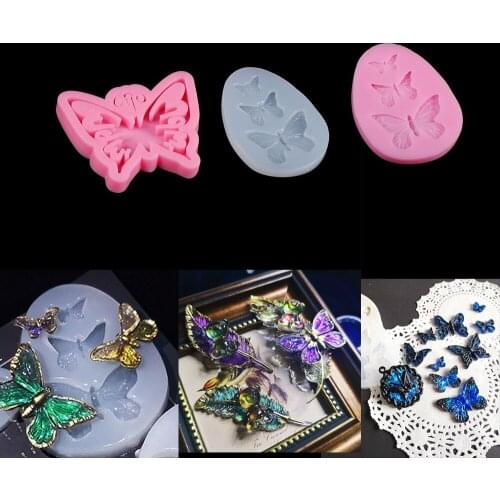1pcs UV Resin Jewelry Liquid Silicone Mold Animal Butterfly Resin Charms Molds for DIY Jewelry Making Decorate Making Molds