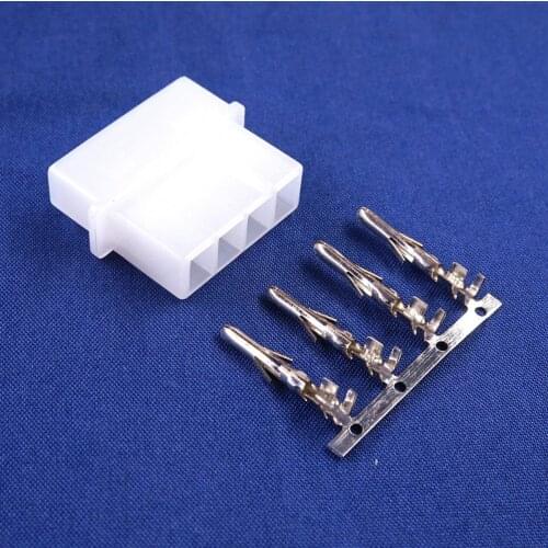 10 Sets 5.08mm 4 Pin D Shape Plug Housing Female + male Crimp Wire Terminal Pins for 8981 IDE 4 Pin D ATX / EPS Power Connector