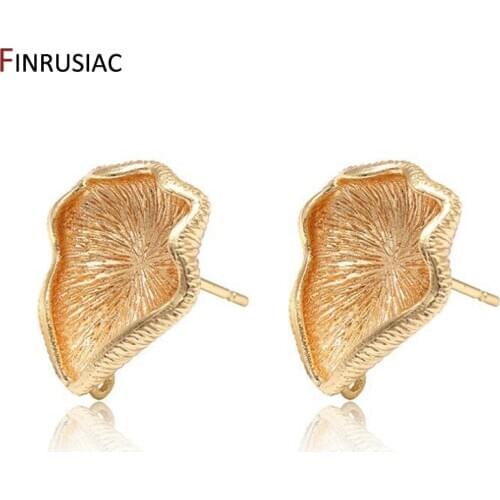 2020 New Trendy Design 14k Gold Plated Lotus-leaf Shape Earring Clasps Hooks Accessories DIY Earring Making Material