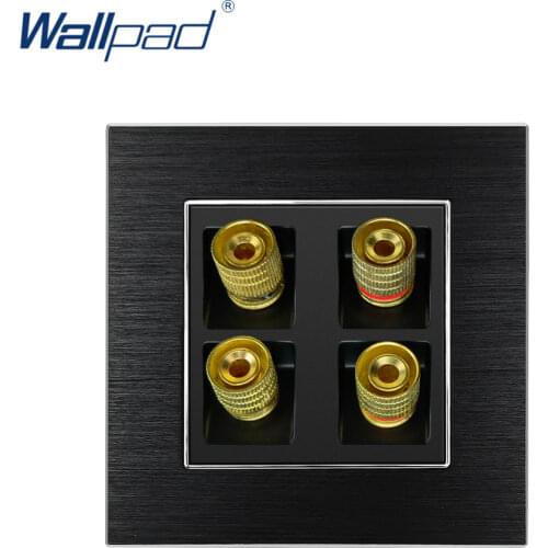 4 Pin Audio Socket Wallpad Luxury Satin Metal Panel Electric Wall Electrical Outlets For Home