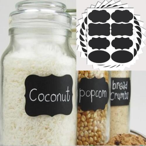 9Pcs Stickers Chalkboard Lables Jar Bottle Stickers Home Kitchen Jars Blackboard Stickers Multi Size Chalkboard Lables Tag