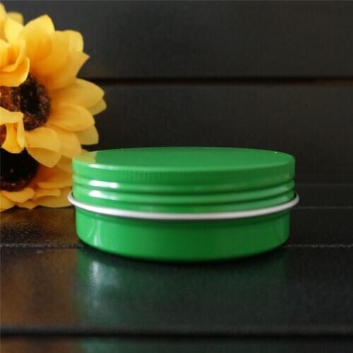 10/15/20/30/50/60/80/100/150g green empty round aluminum box metal tin cans cosmetic cream DIY refillable jar tea Aluminum Pot